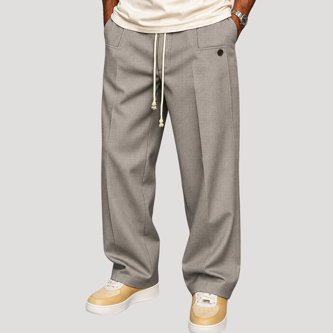 Pantalon Large Décontracté à Pinces pour Homme