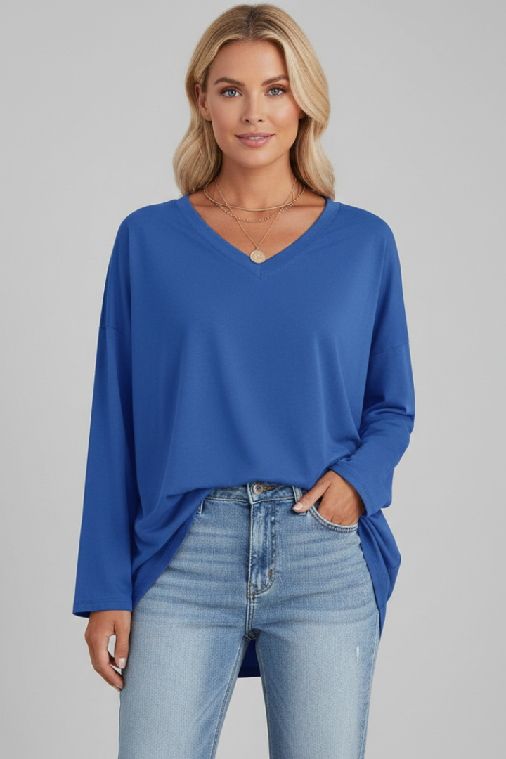 Haut Femme Décontracté Col V Ample