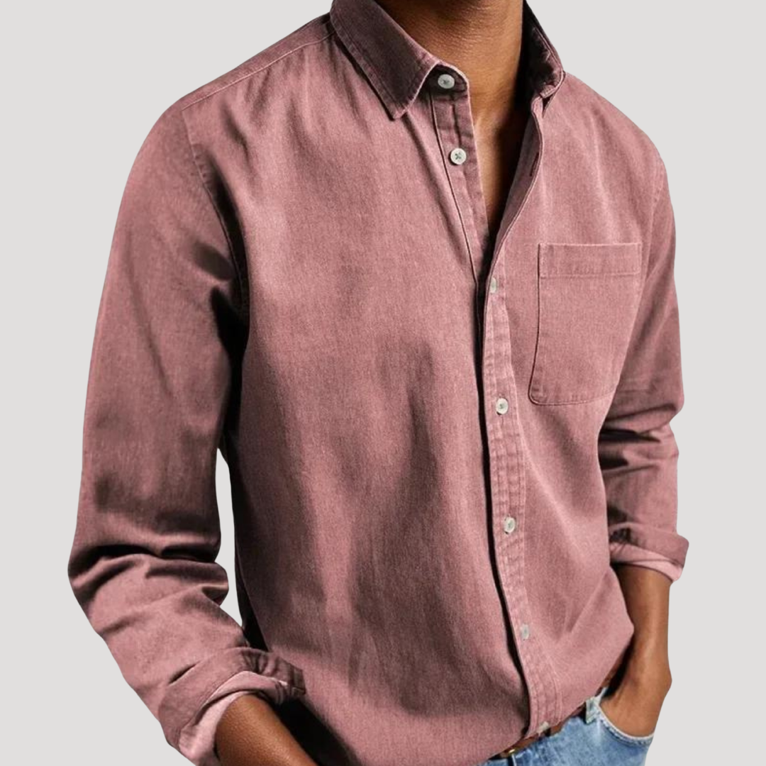 Chemise à Col Classique et Poche Poitrine pour Homme