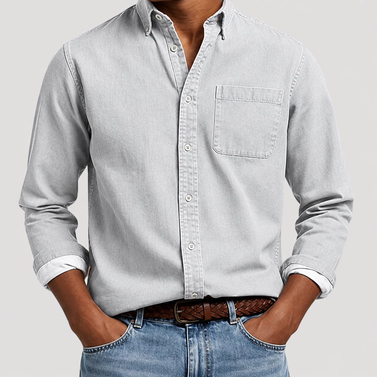 Chemise Décontractée à Manches Longues pour Homme