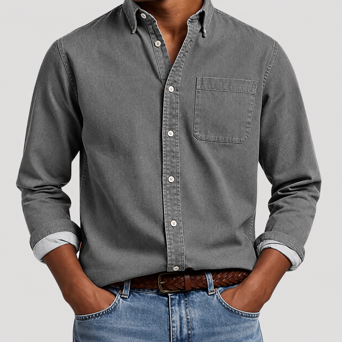 Chemise Décontractée à Manches Longues pour Homme