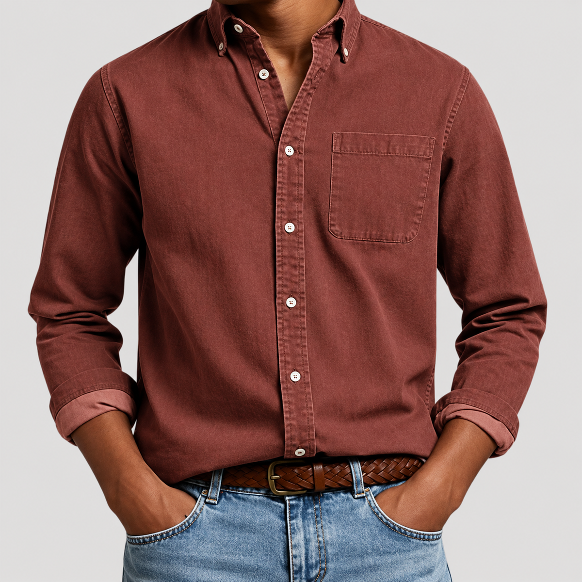 Chemise Décontractée à Manches Longues pour Homme