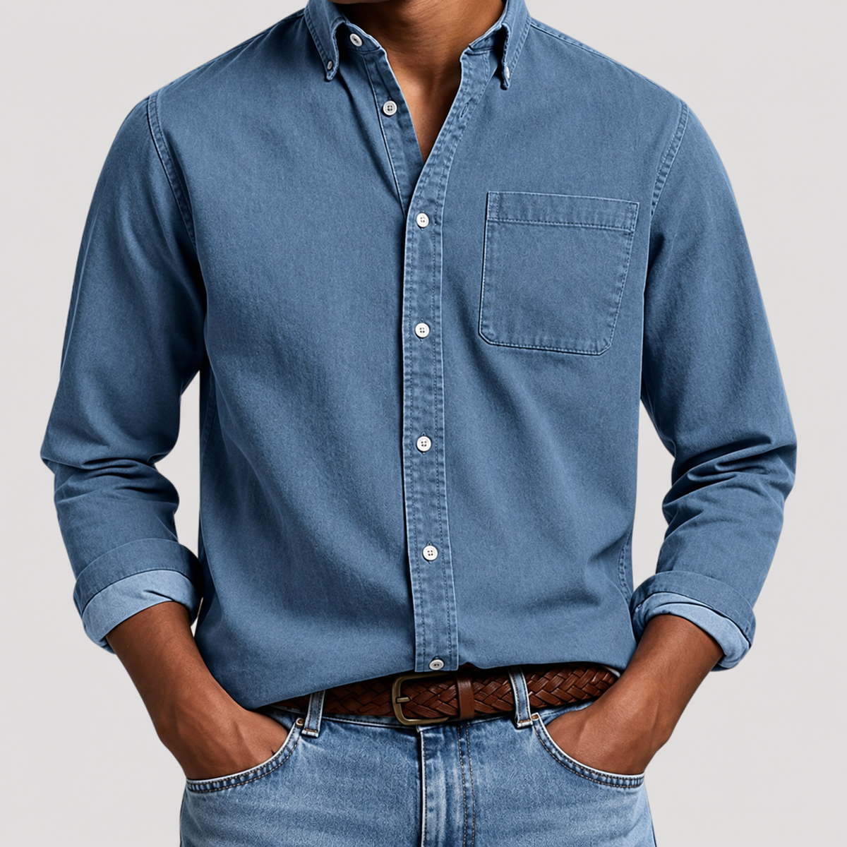 Chemise Décontractée à Manches Longues pour Homme