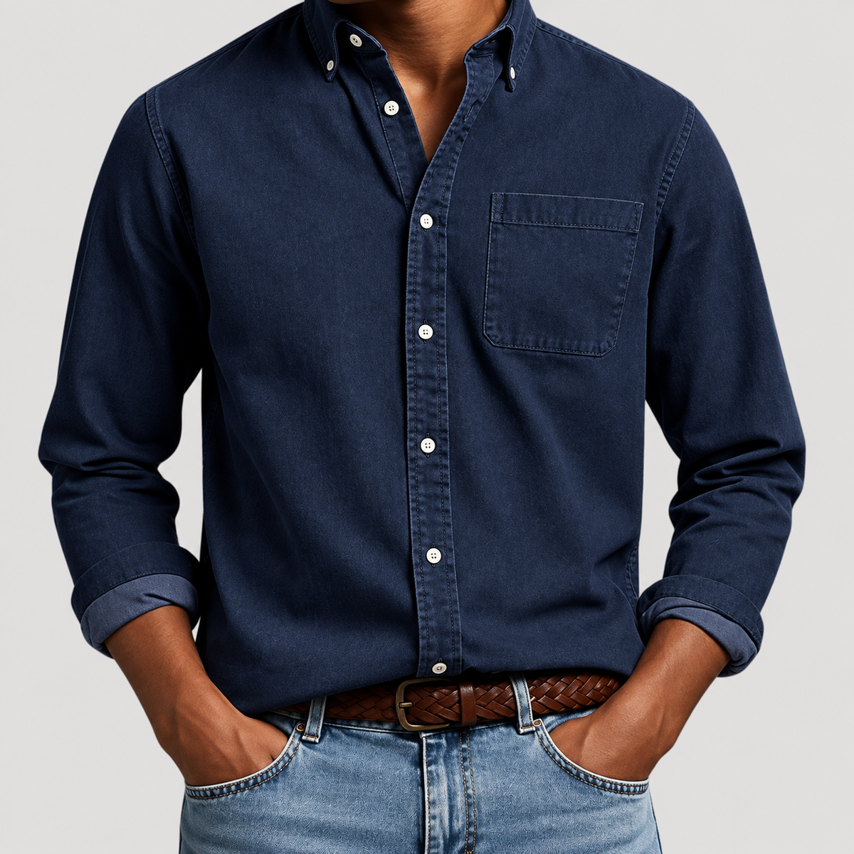Chemise Décontractée à Manches Longues pour Homme
