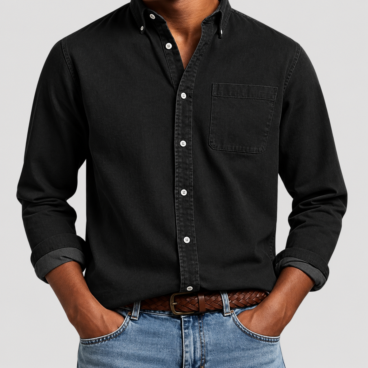 Chemise Décontractée à Manches Longues pour Homme