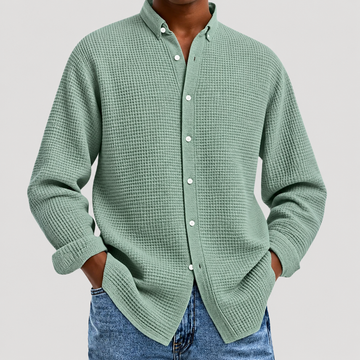 Chemise à Col Classique Effet Gaufré pour Homme