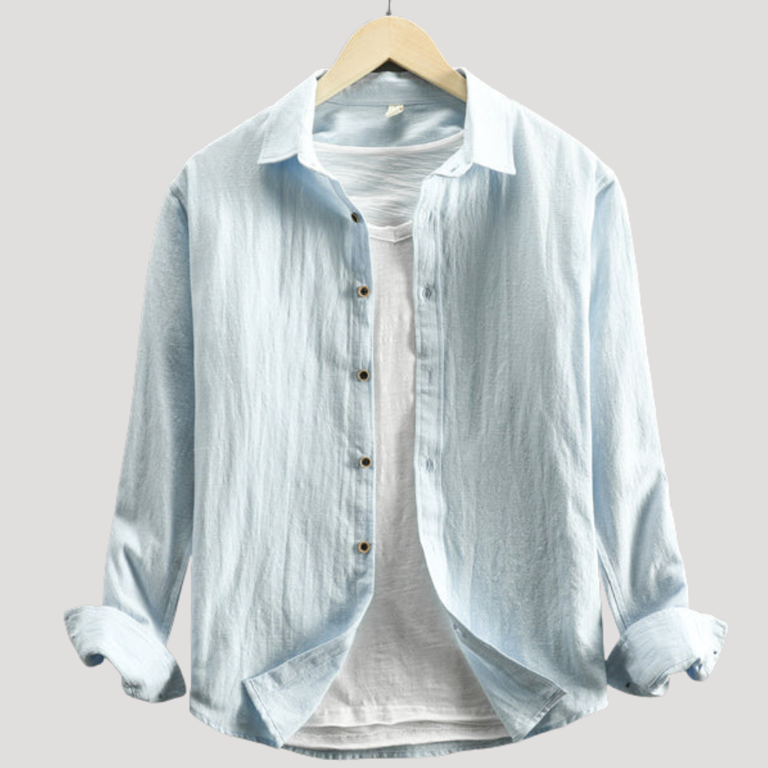 Chemise à Col Classique Effet Froissé pour Homme