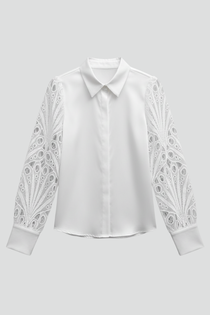 Chemisier Femme Dentelle Manches Longues