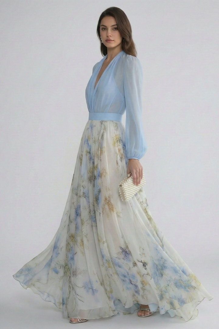 Robe Longue Fleurie Élégante Femme