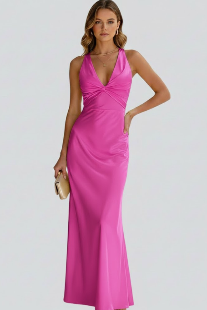 Robe cocktail Femme dos nu à silhouette sirène