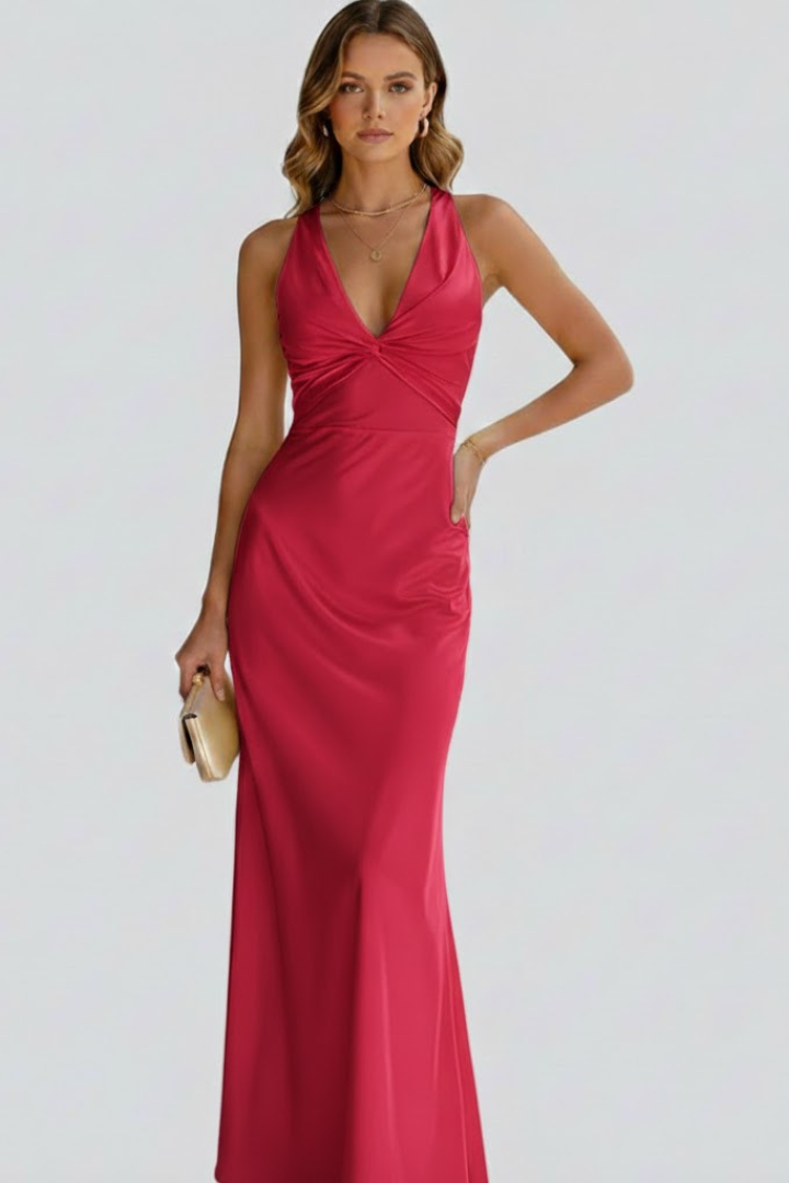 Robe cocktail Femme dos nu à silhouette sirène