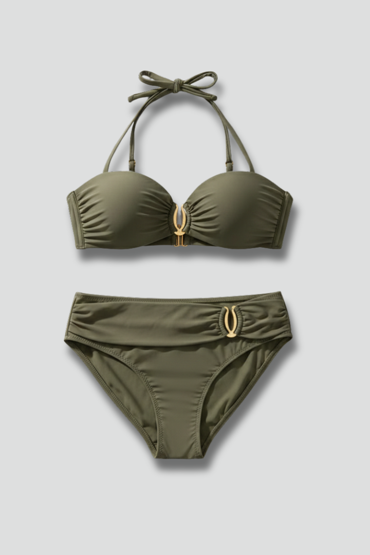 Bikini Femme Bandeau Froncé à Nouer
