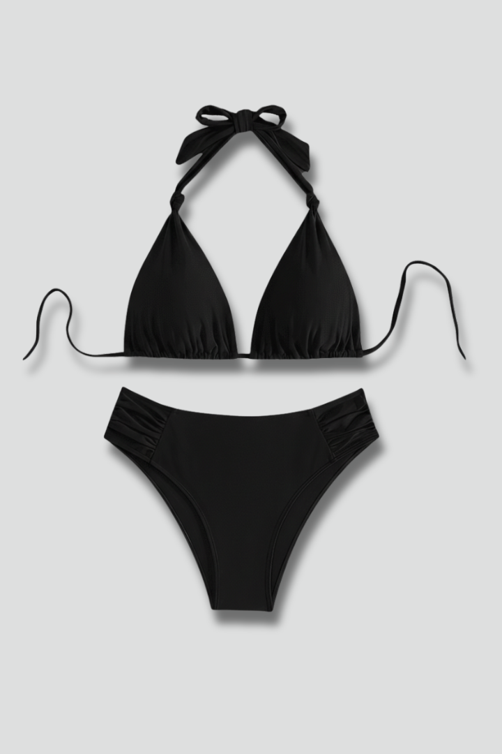 Maillot de Bain Triangle Femme Froncé Chic