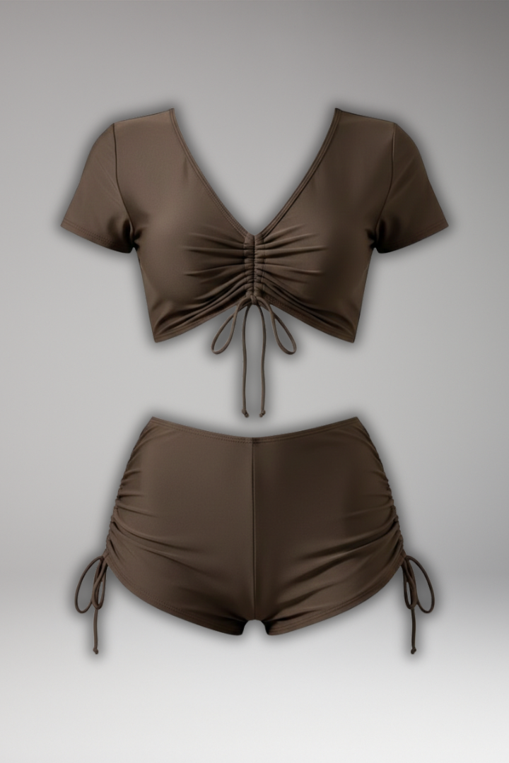 Bikini Femme Shorty Taille Haute Ajustable