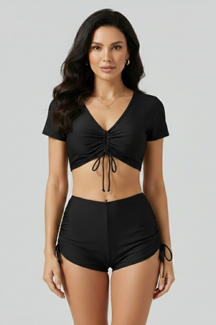 Bikini Femme Shorty Taille Haute Ajustable