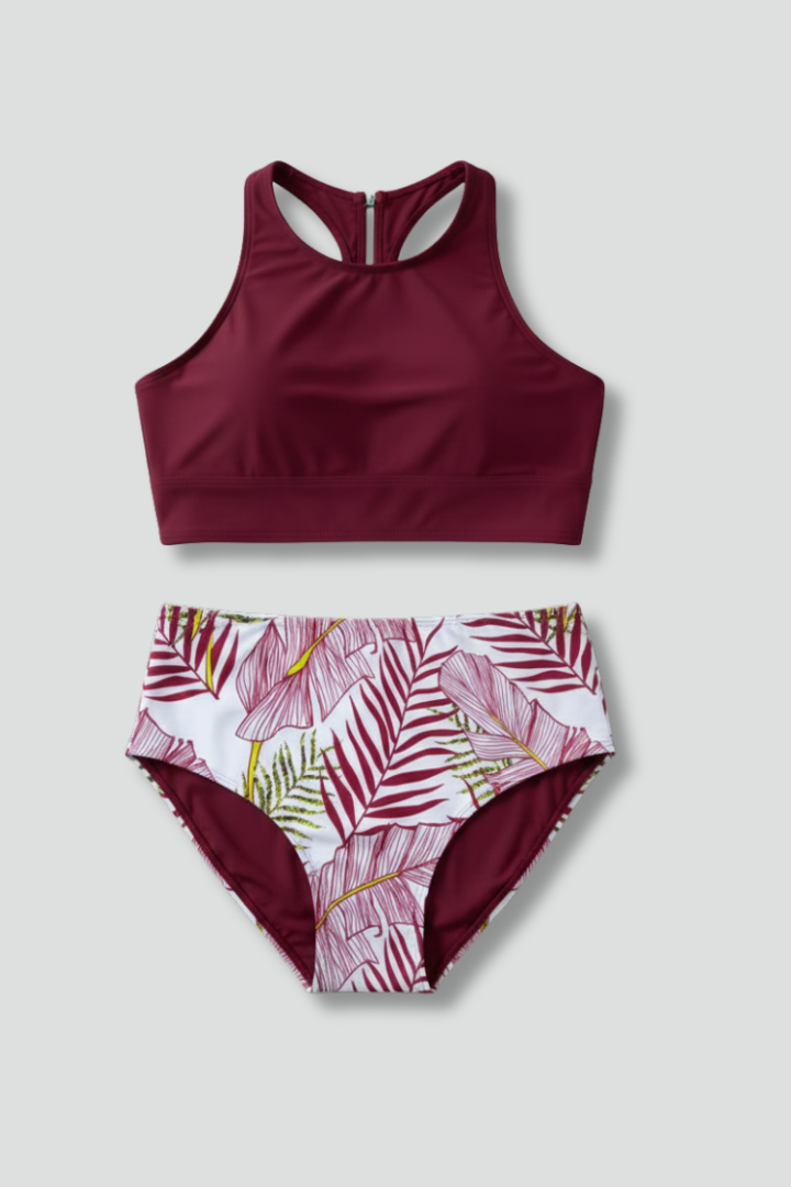 Bikini Femme Taille Haute Imprimé Tropical
