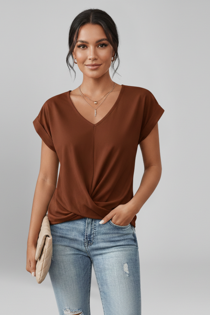 Haut Femme Chic Croisé Col V