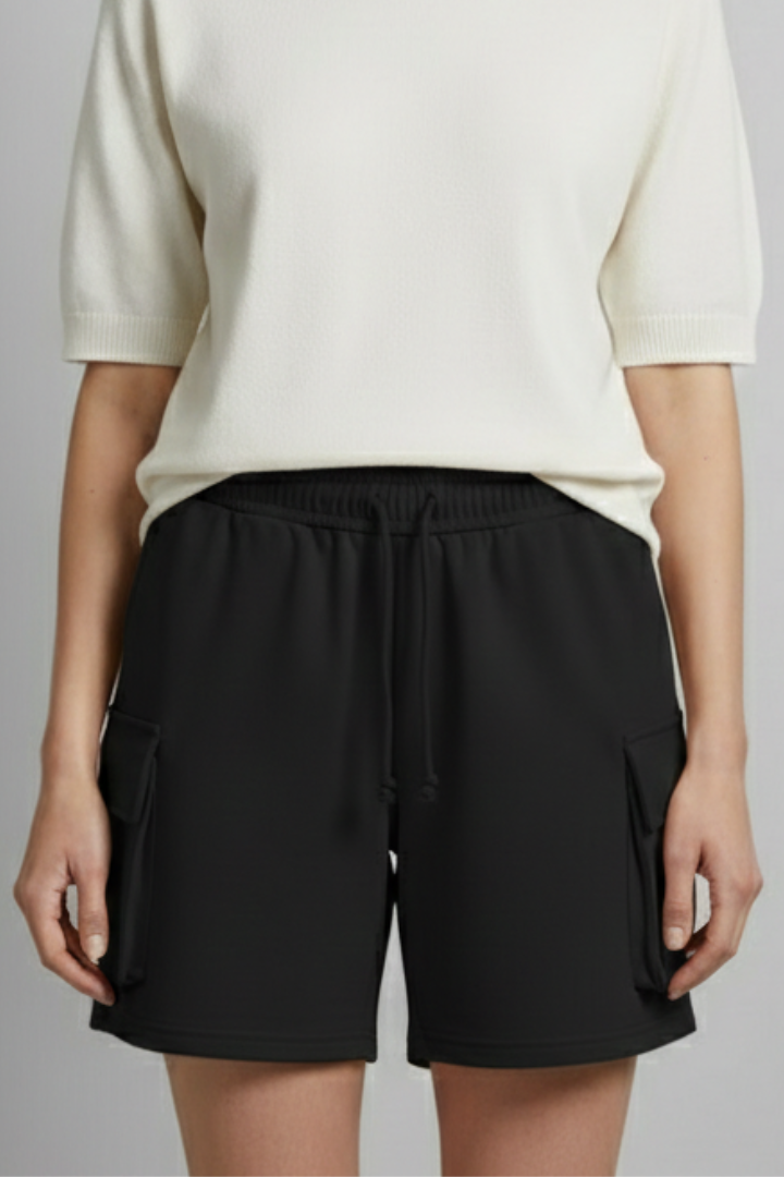 Short Femme Cargo Ample à Cordon Ajustable