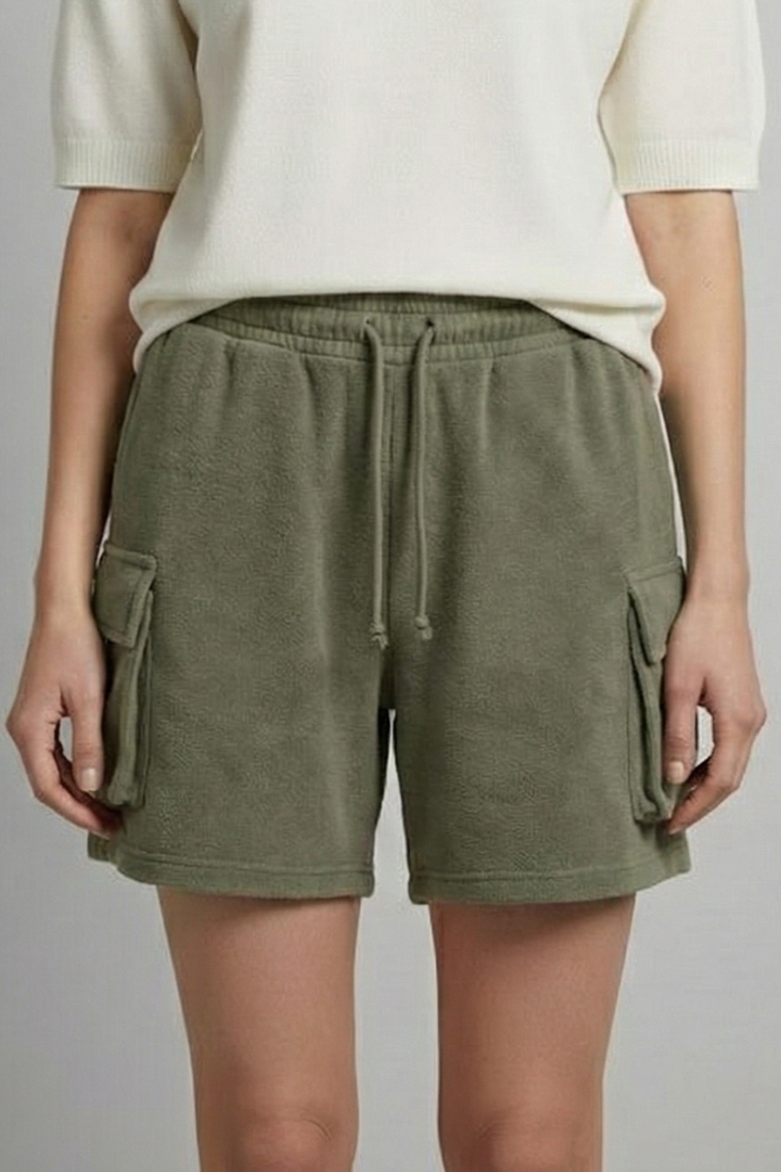Short Femme Cargo Ample à Cordon Ajustable