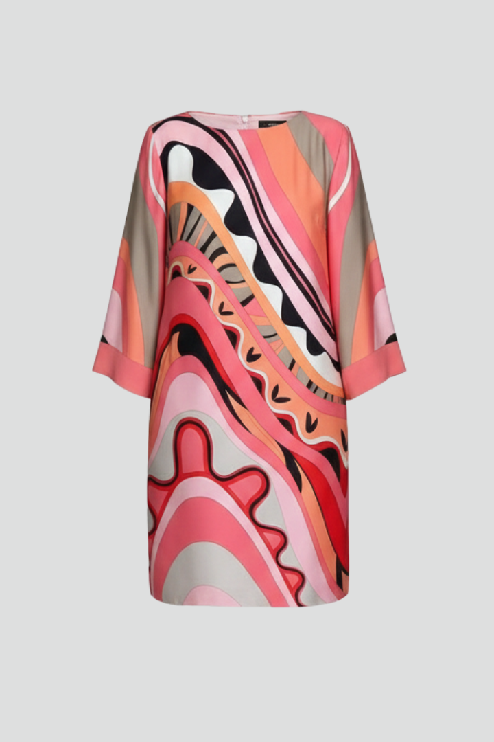 Robe Droite Femme Imprimée Colorée Décontractée