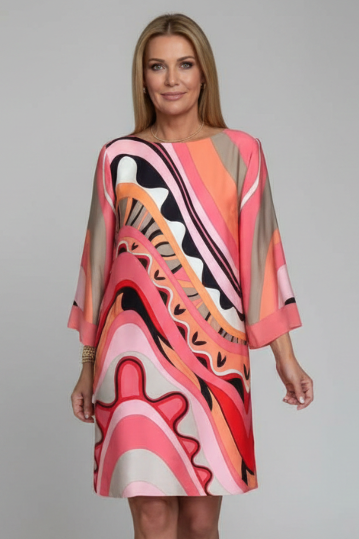 Robe Droite Femme Imprimée Colorée Décontractée