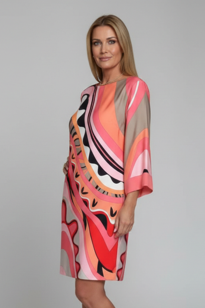 Robe Droite Femme Imprimée Colorée Décontractée
