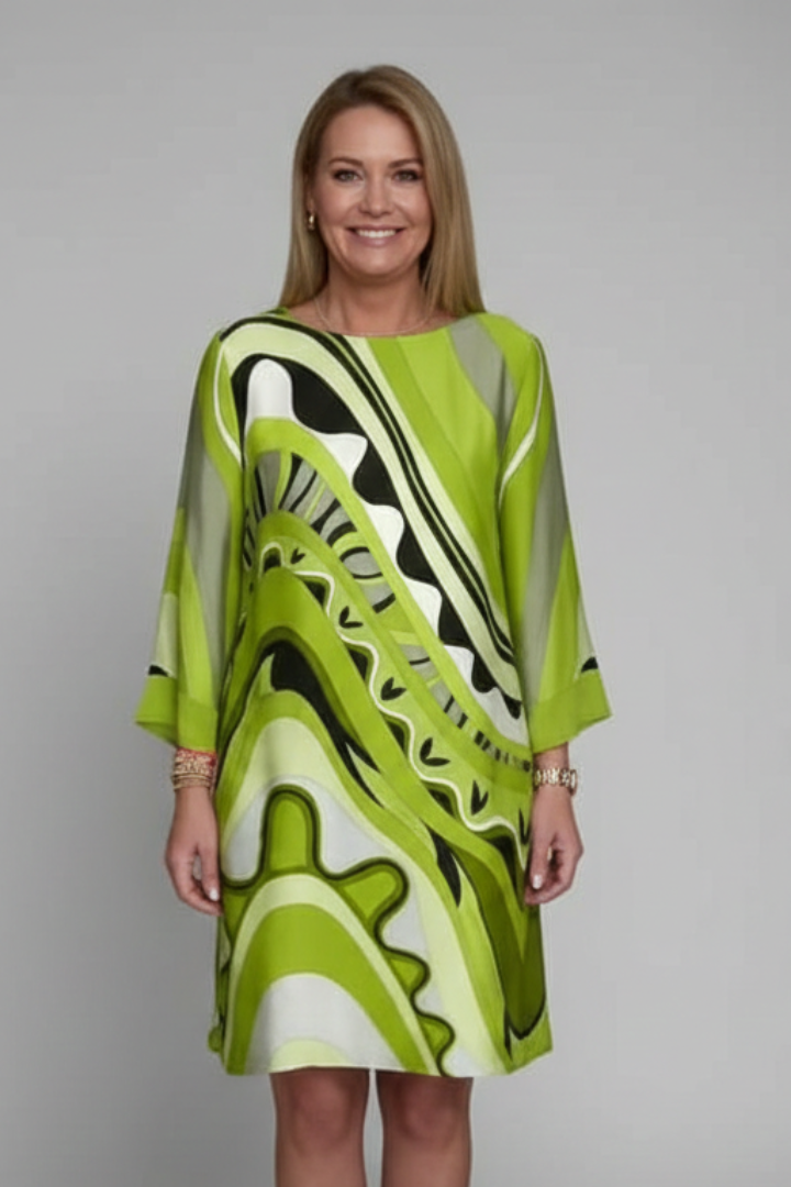 Robe Droite Femme Imprimée Colorée Décontractée