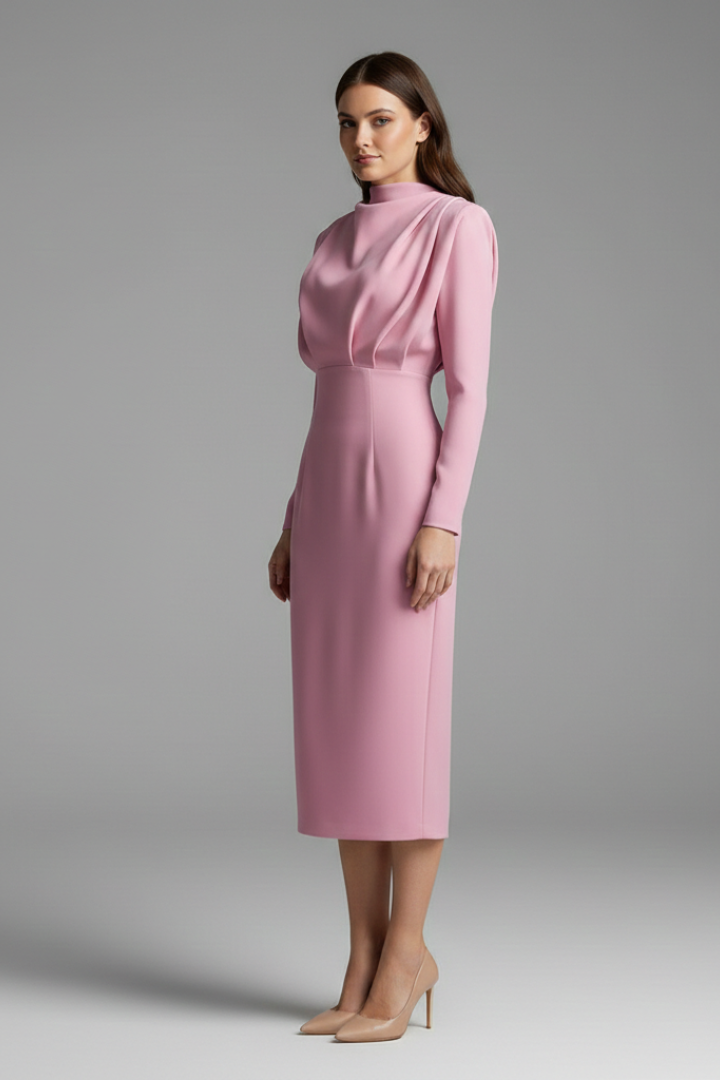 Robe de cérémonie Femme chic à col montant