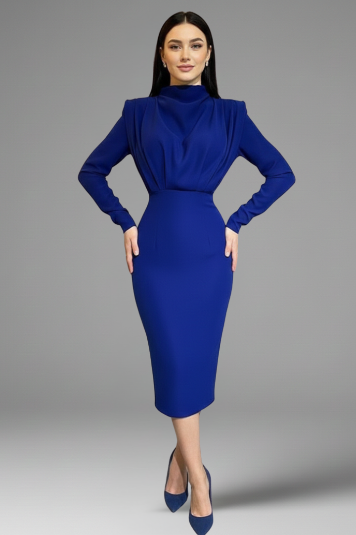 Robe de cérémonie Femme chic à col montant
