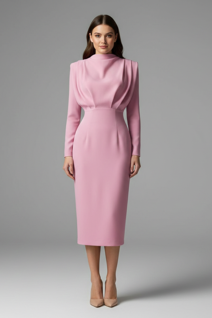 Robe de cérémonie Femme chic à col montant