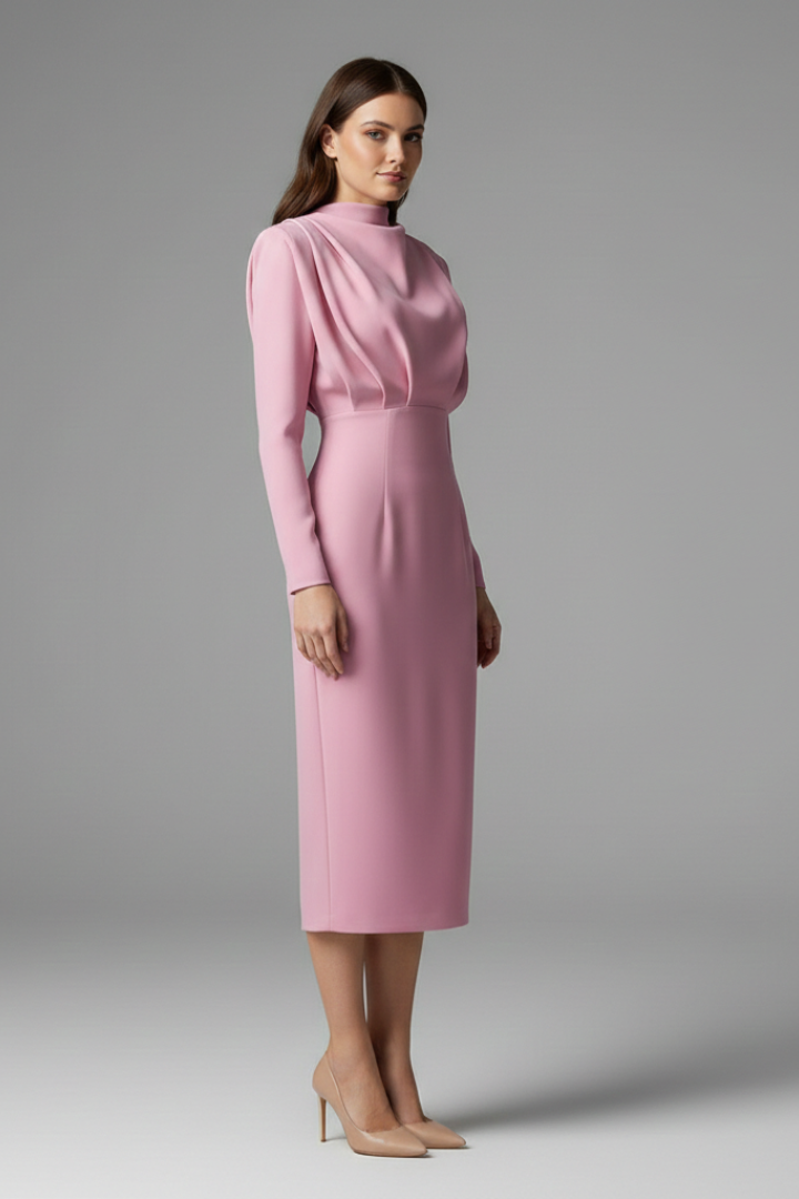 Robe de cérémonie Femme chic à col montant