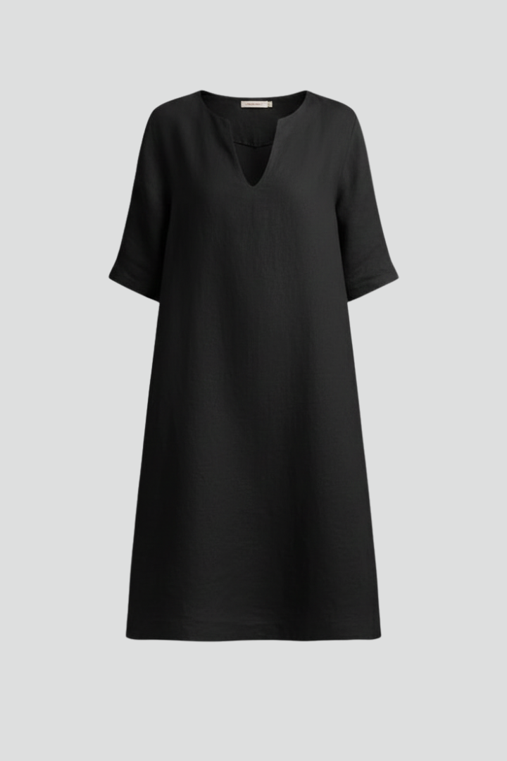 Robe Trapèze Femme Ample Col V Décontractée