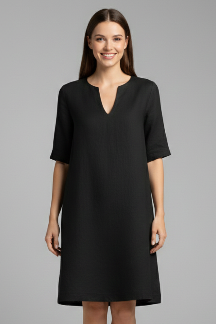 Robe Trapèze Femme Ample Col V Décontractée