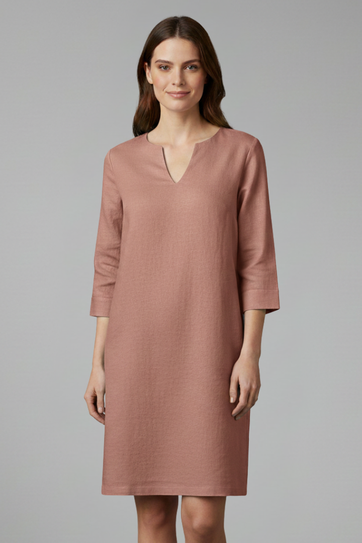 Robe Trapèze Femme Ample Col V Décontractée