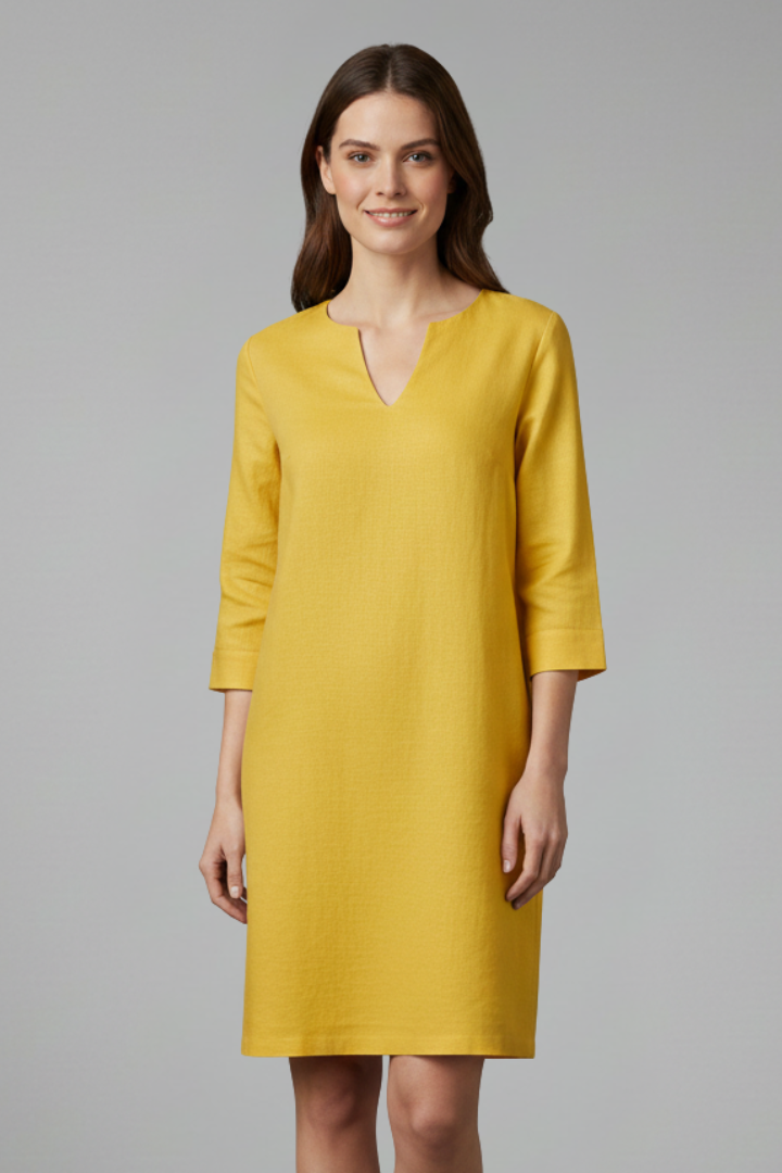 Robe Trapèze Femme Ample Col V Décontractée