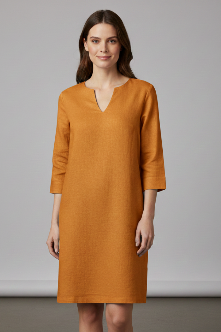 Robe Trapèze Femme Ample Col V Décontractée
