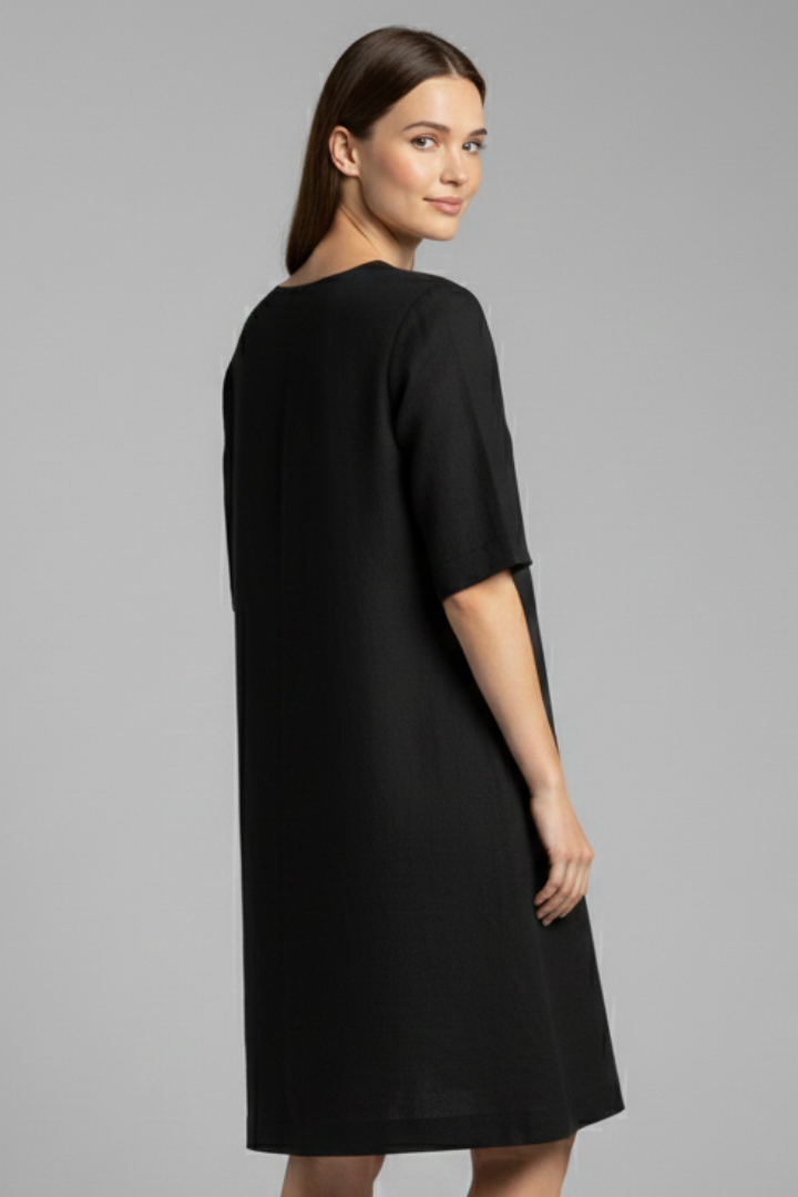 Robe Trapèze Femme Ample Col V Décontractée