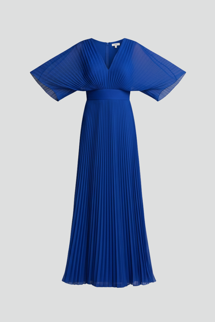 Robe de soirée Femme plissée à manches fluides