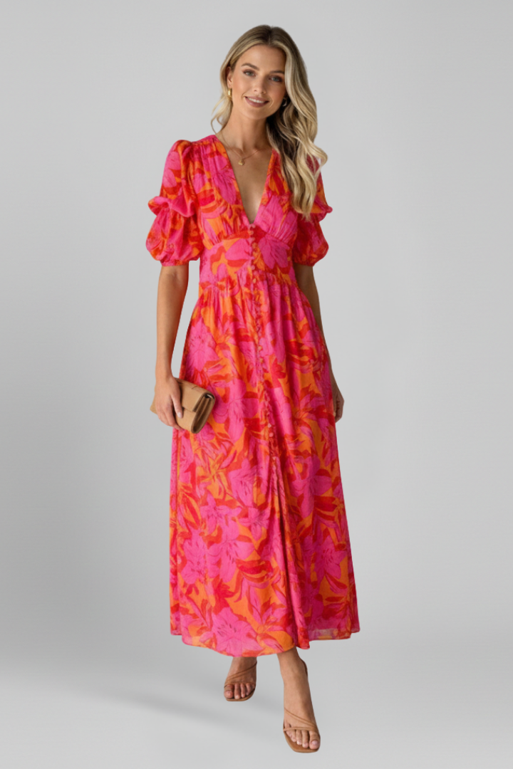 Robe bohème Femme évasée à imprimé floral