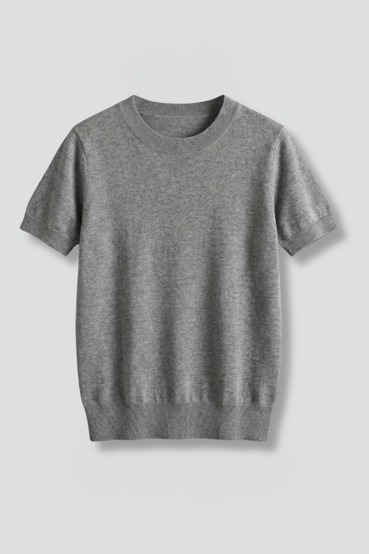 Top Femme Basique Col Rond en Maille