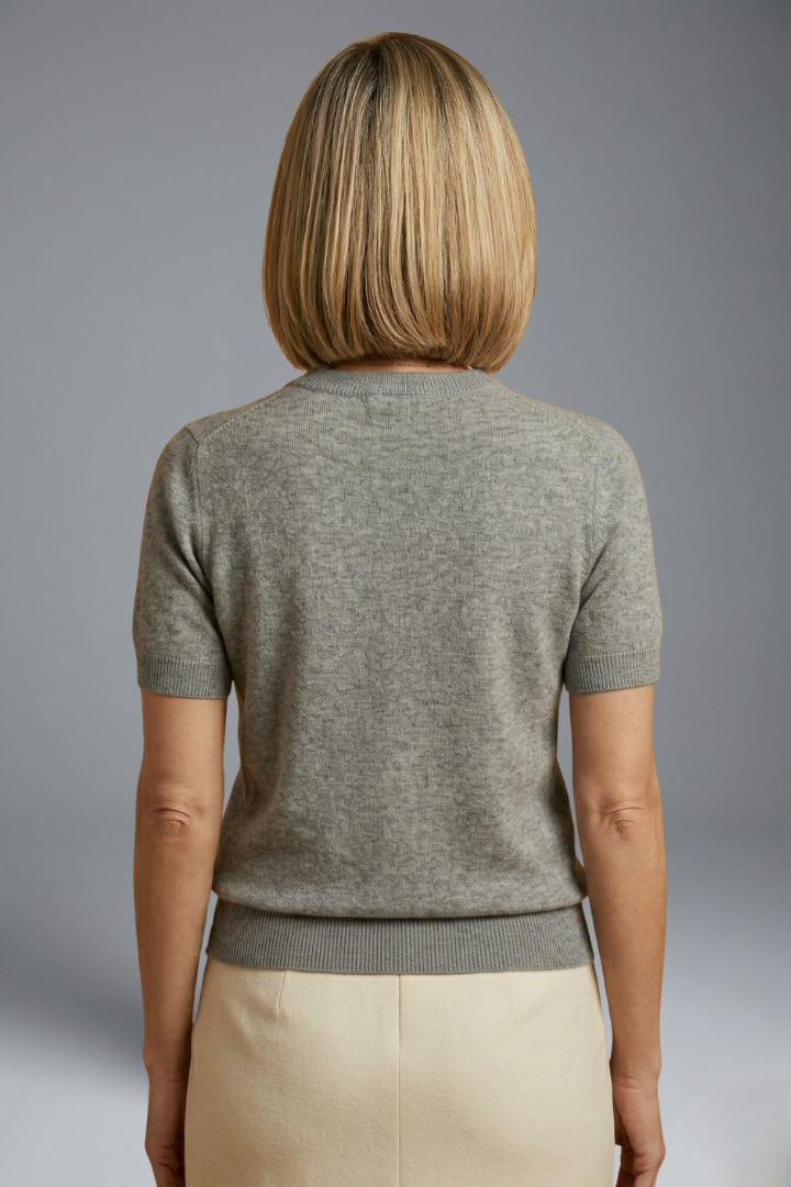 Top Femme Basique Col Rond en Maille