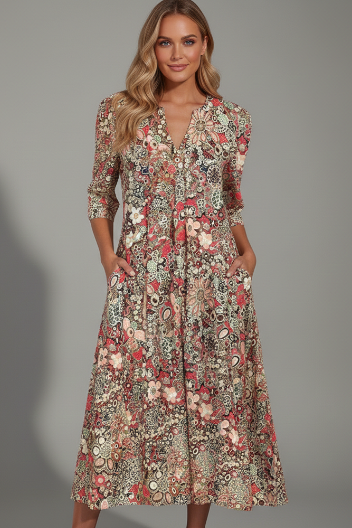 Robe Midi Bohème Chic Fleurie