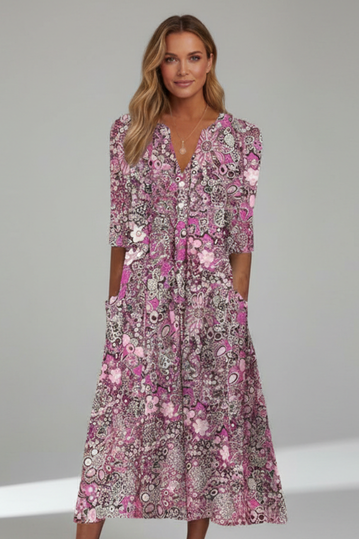 Robe Midi Bohème Chic Fleurie