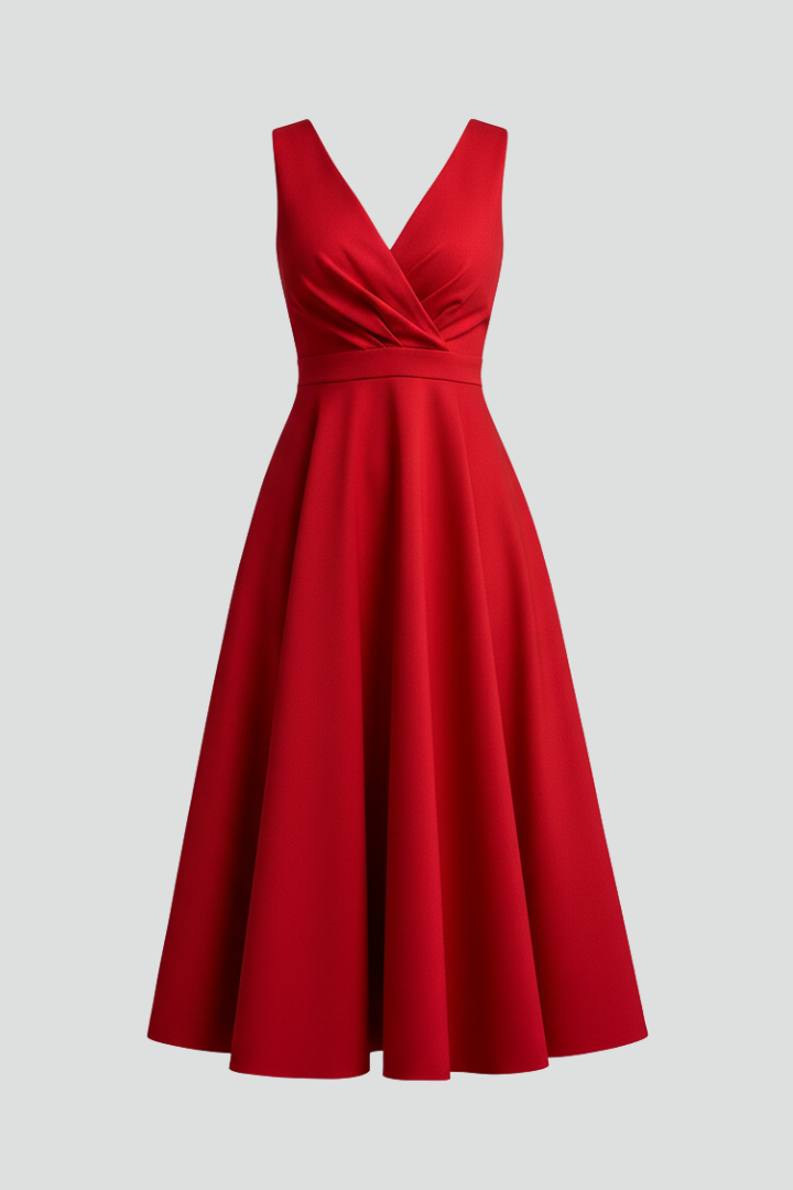 Robe Midi Élégante Col V