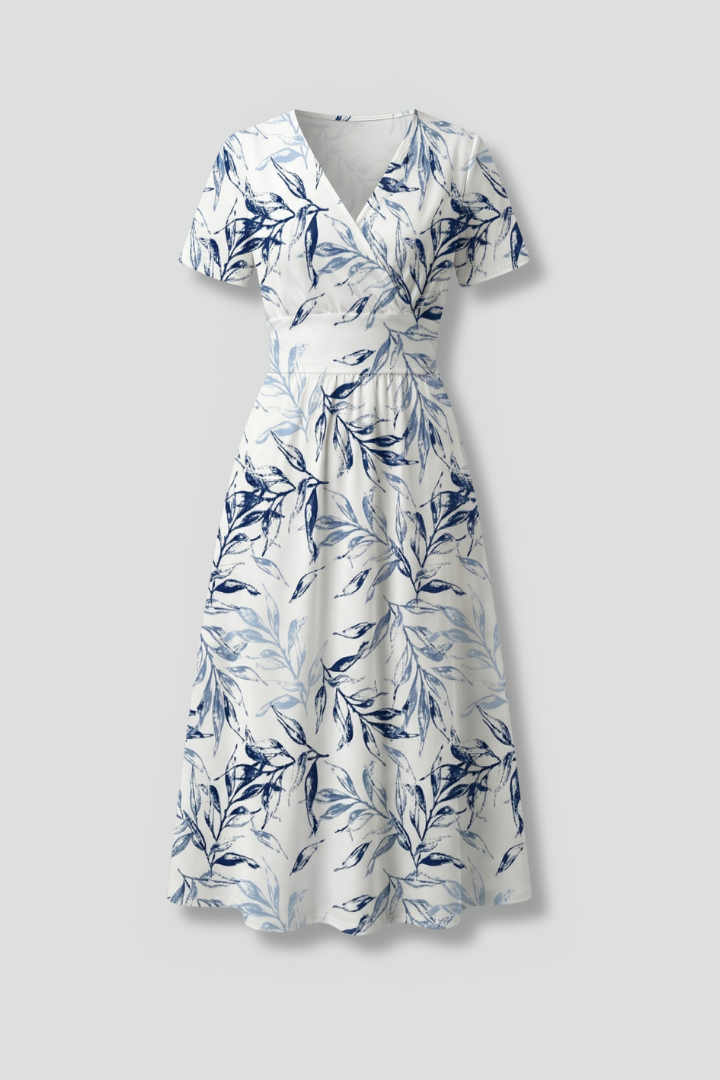 Robe Fleurie Col V Élégante