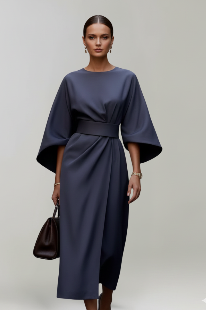 Robe Midi Élégante Ceinturée
