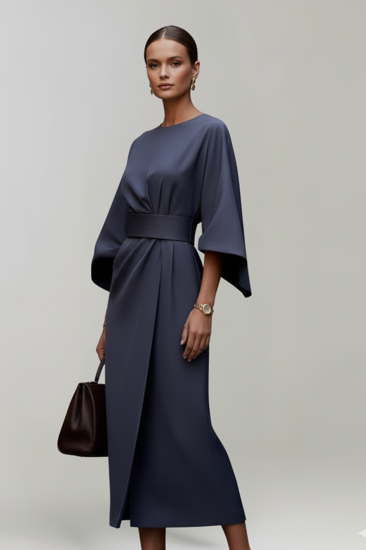 Robe Midi Élégante Ceinturée