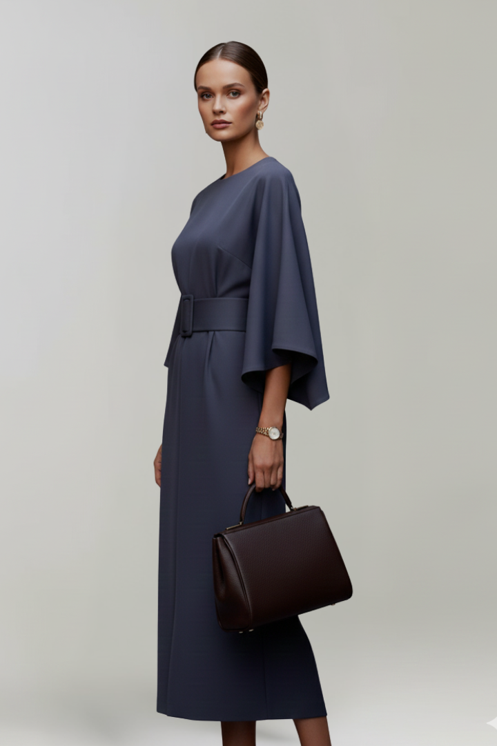Robe Midi Élégante Ceinturée
