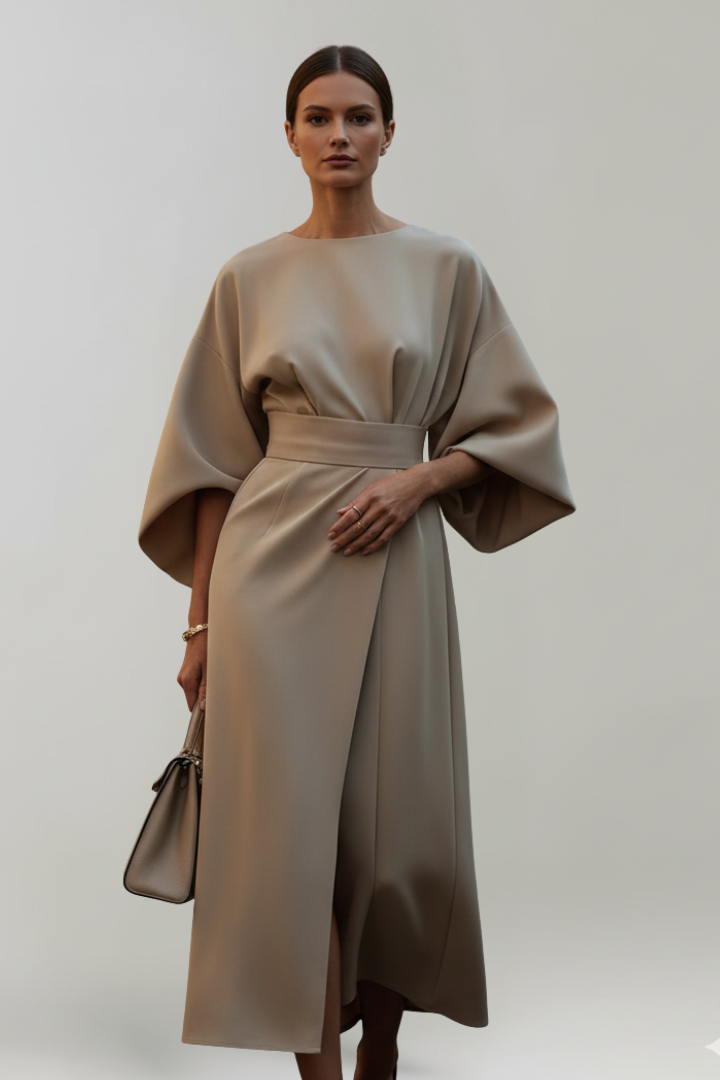 Robe Midi Élégante Ceinturée
