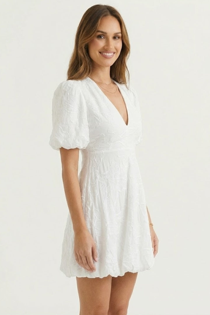 Robe Patineuse Femme Élégante Col V Évasée